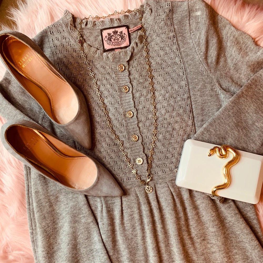 Stuart Weitzman Nouveau gray suede heels